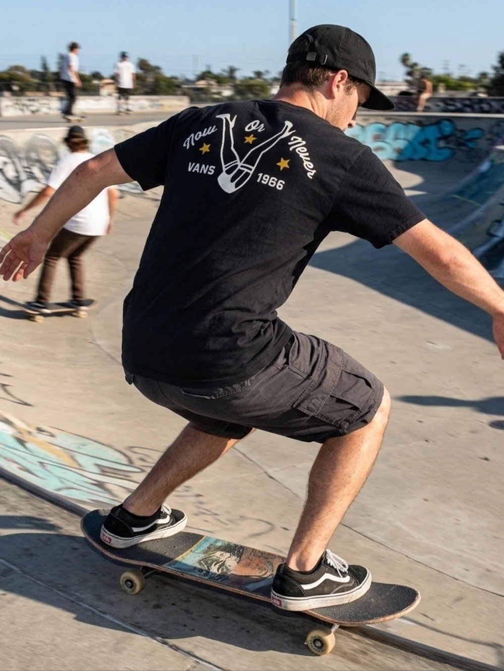 Original T-Shirts By Vans Black Now Or Never Legs Tee Size Medium